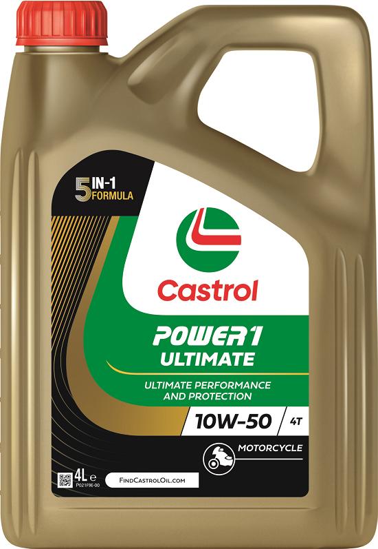 Ulei de motor pentru motociclete CASTROL POWER1 Ultimate 4T 10W-50, 4 litri, complet sintetic